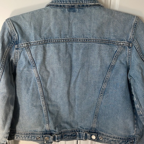 Topshop blue jean denim jacket distressed Light Wash size 10 - Picture 9 of 16